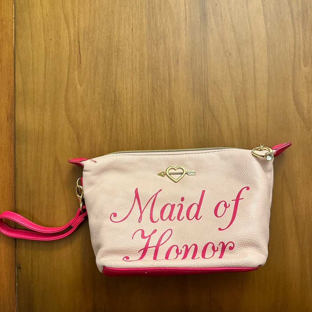Betsey Johnson Maid of Honor leather wristlet